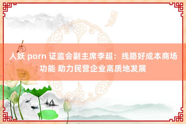 人妖 porn 证监会副主席李超：线路好成本商场功能 助力民营企业高质地发展