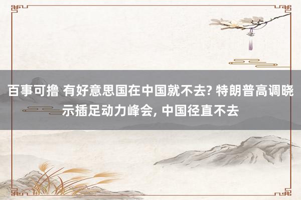 百事可撸 有好意思国在中国就不去? 特朗普高调晓示插足动力峰会， 中国径直不去