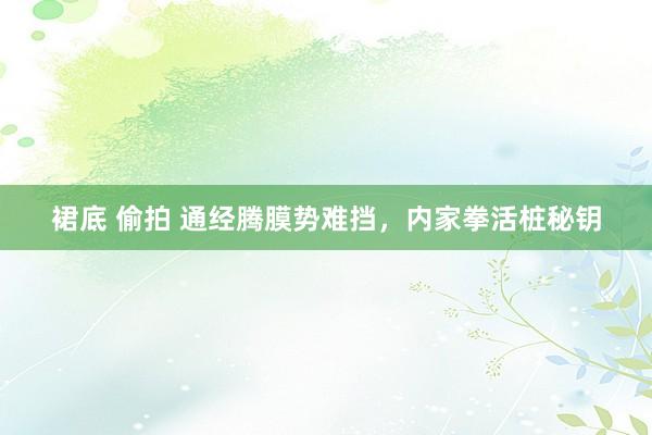 裙底 偷拍 通经腾膜势难挡，内家拳活桩秘钥